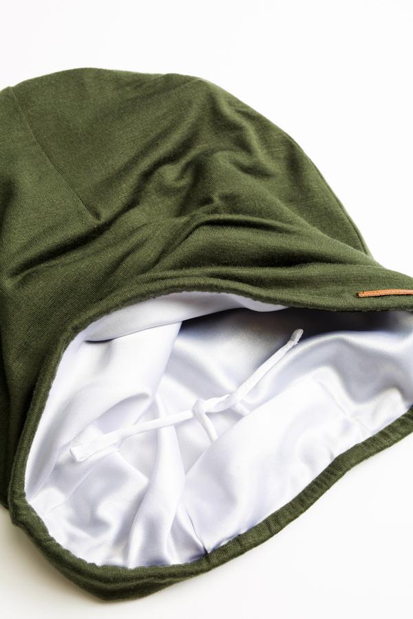 Olive Adjustable Slap | Satin-Lined Cap - Image 4