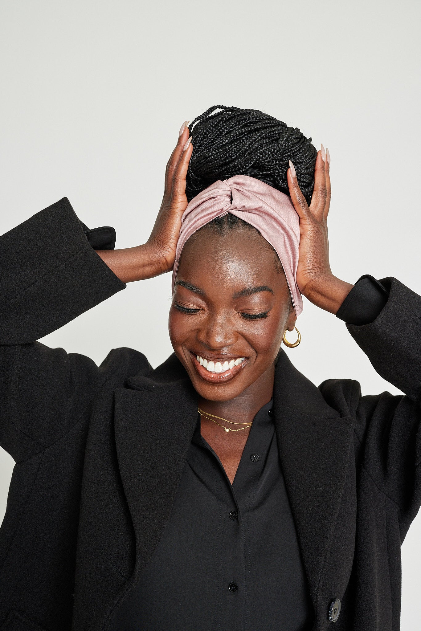Speckled Blush Wrap-Style Headband - Image 4