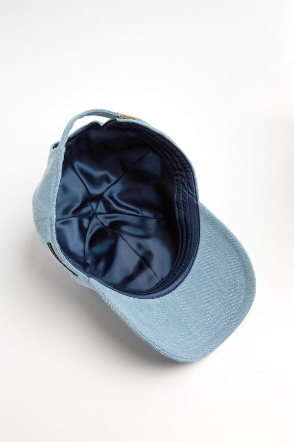 Light Denim Satin-Lined Baseball Hat - Image 6