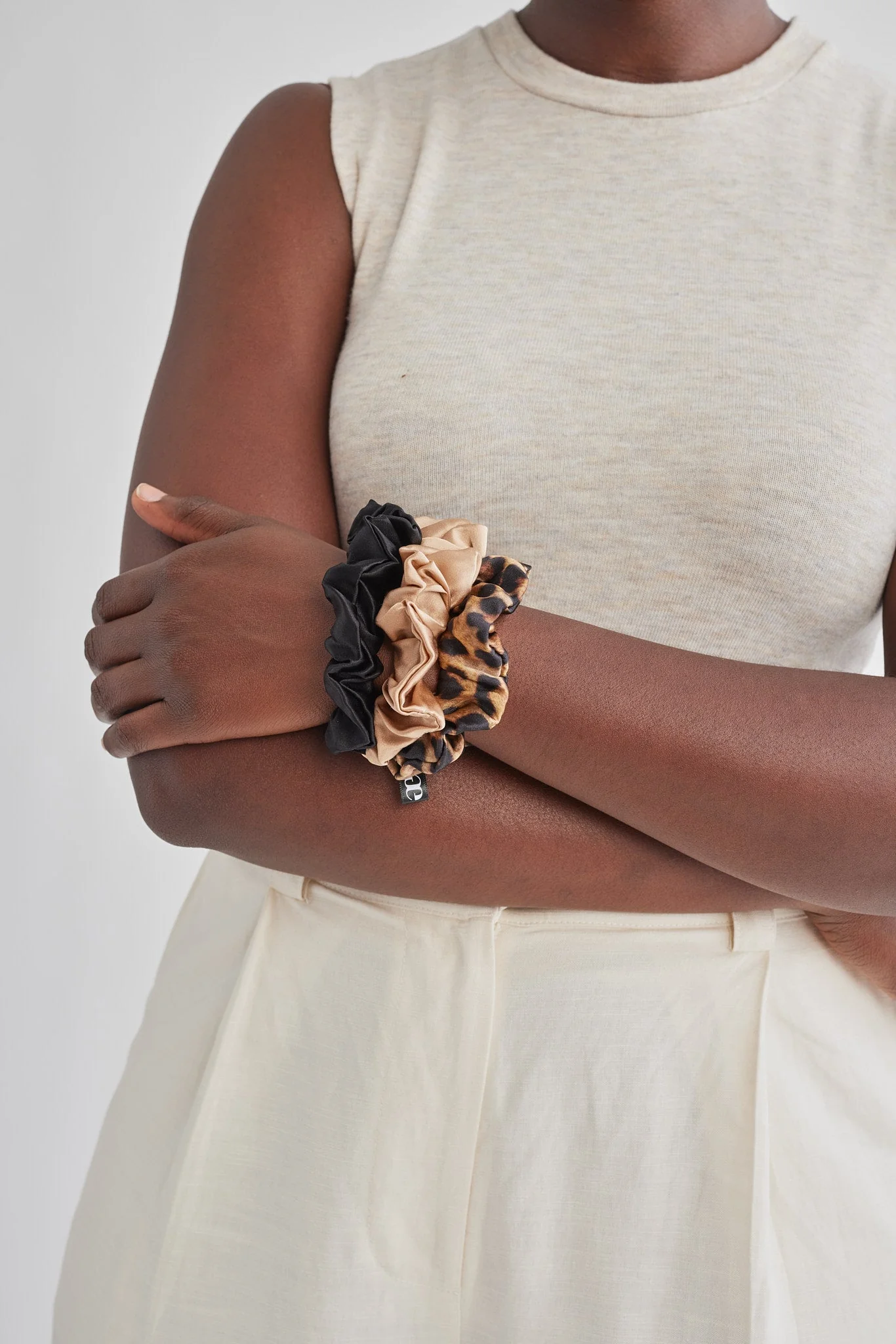 Thin Silk Scrunchie - 3 Pack - Image 3