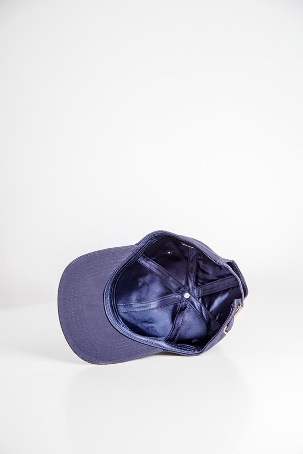 Navy Blue Satin-Lined Baseball Hat - Image 5