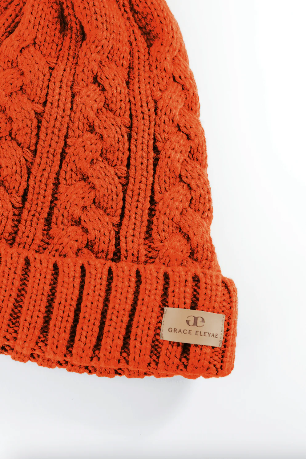 Orange Foldover Warm Slap w/ Pom - Image 5