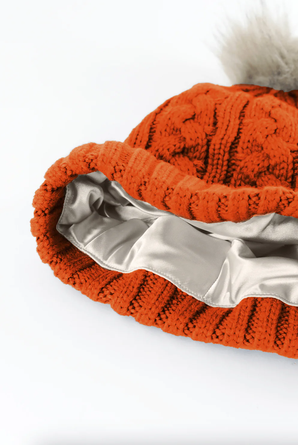 Orange Foldover Warm Slap w/ Pom - Image 6