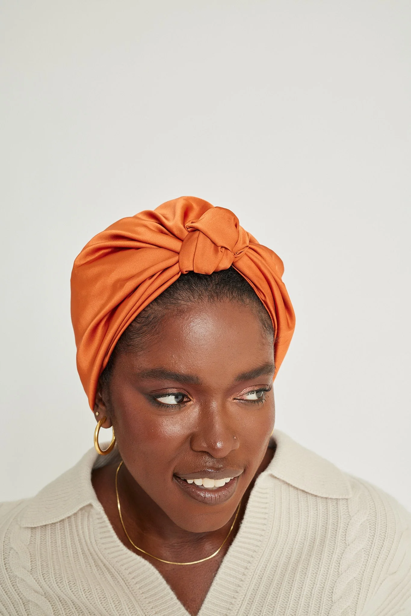 Rust All-Satin Knot Turban - Image 3