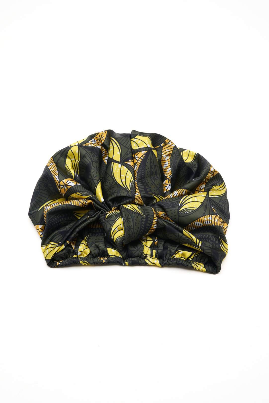 Olive Print All-Satin Knot Turban - Image 5
