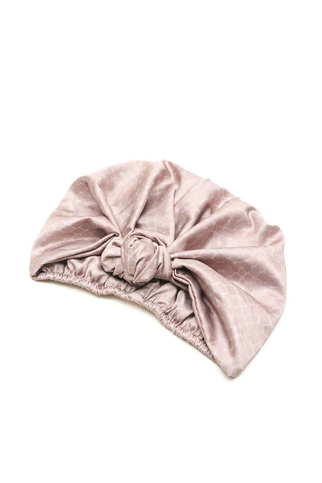 Patterned Walnut All-Satin Knot Turban - Image 5
