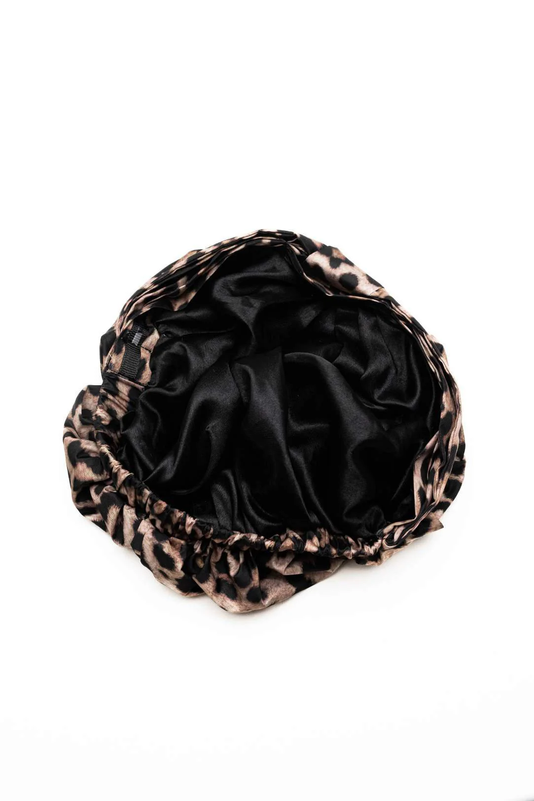 Satin-Lined Shower Cap - Cheetah Print - Image 6