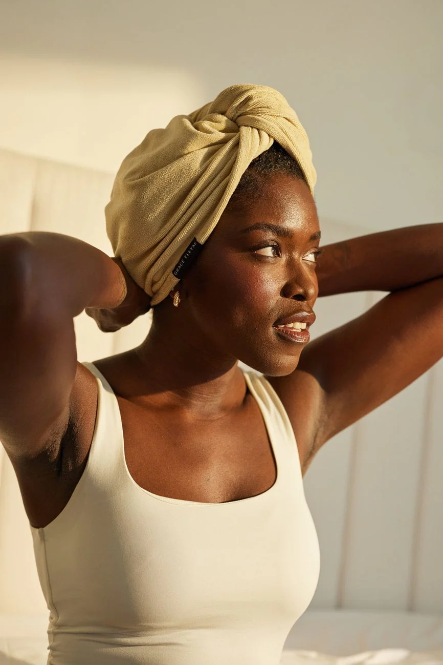 Micro Fiber Towel Turban - Walnut - Image 3